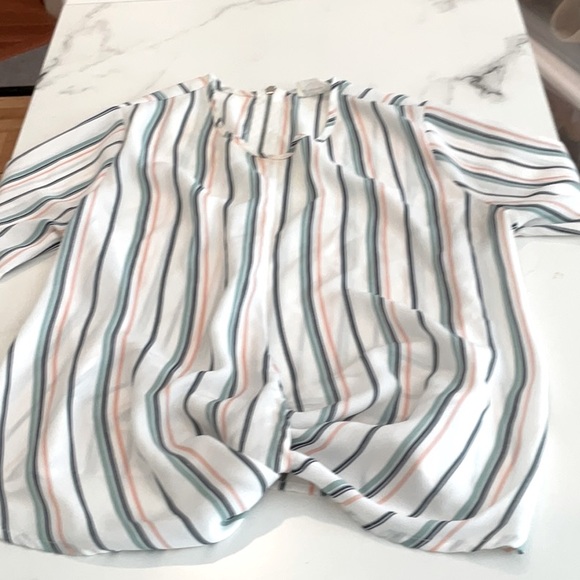 Sienna Sky white blouse with colored stripes, XS. - Picture 1 of 4
